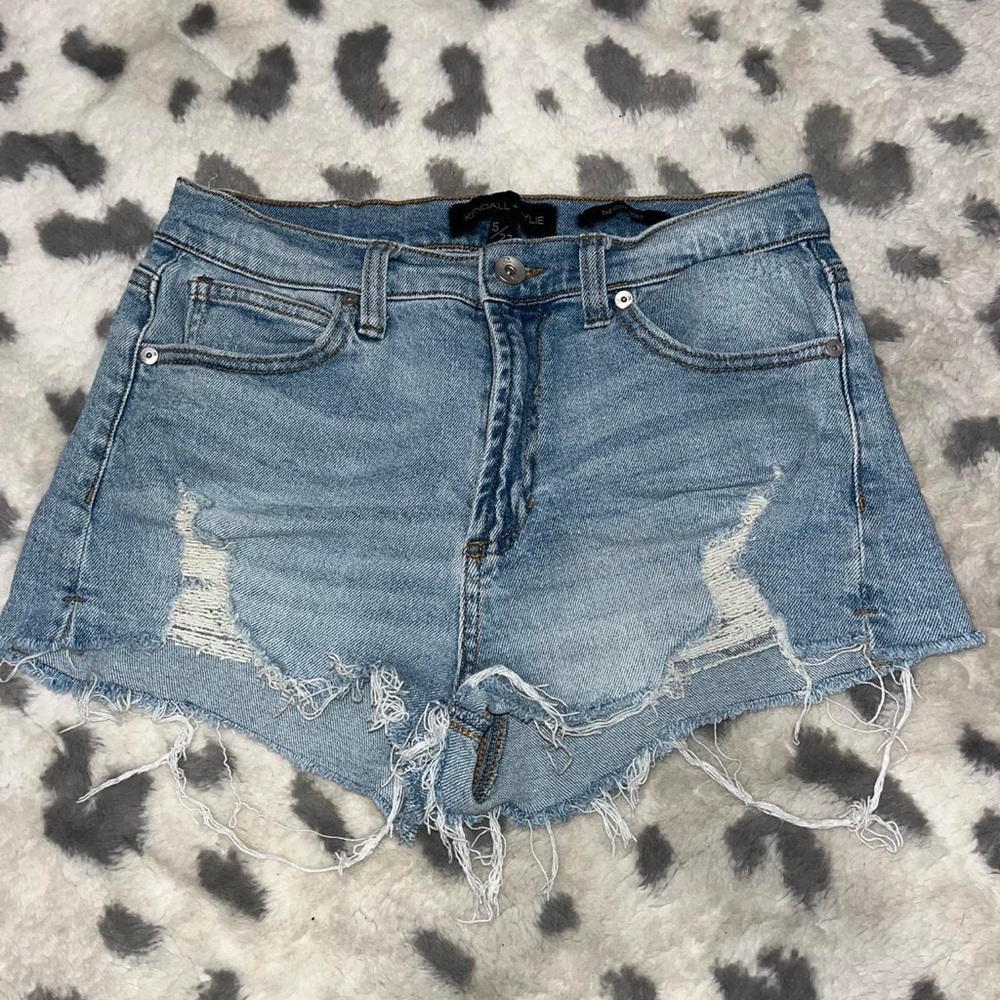 Kendall & Kylie Light Blue Distressed Jean Shorts